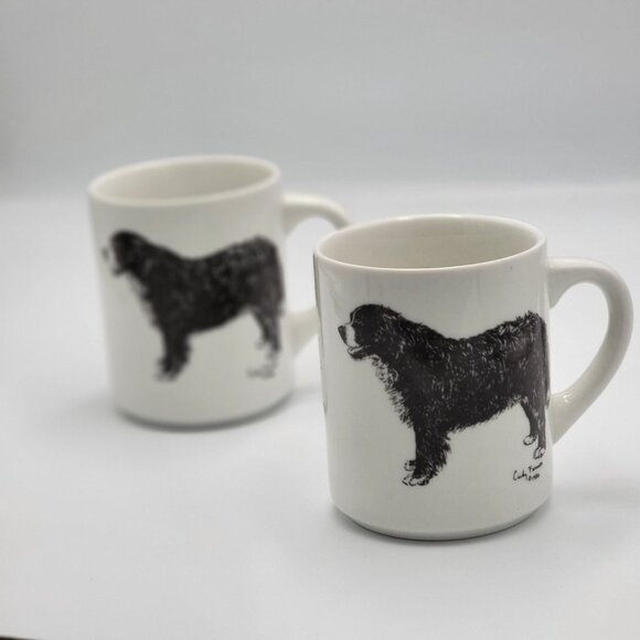 Cindy Farmer Other - Vintage Newfoundland Dog Ceramic Coffee Mugs By Cindy Farmer 1986 Set of 2